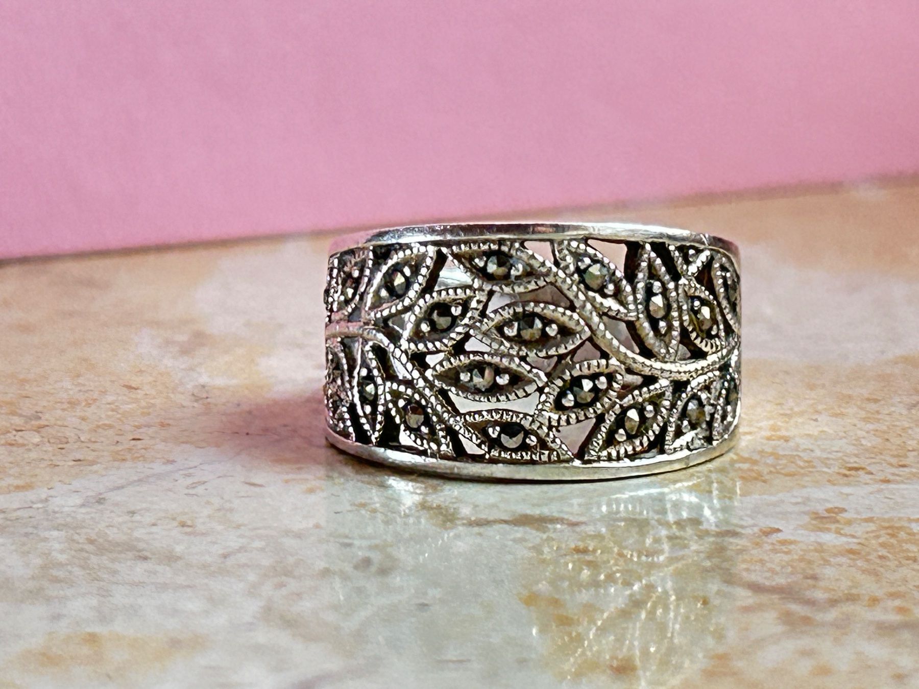 Anelli: Silberring mit Markasit Steinen Gr. 57 – Usato da Laufen venduto da belleskulptur 6