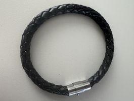 Herren Armband geflochten Edelstahlverschluss