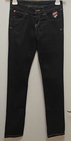 Evisu x Puma Jeans, niedriger, dünner dunkler Denim