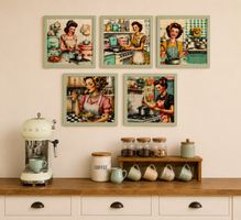 ✨ Retro Diamond Painting Set – 5 Bilder komplett 🖼️