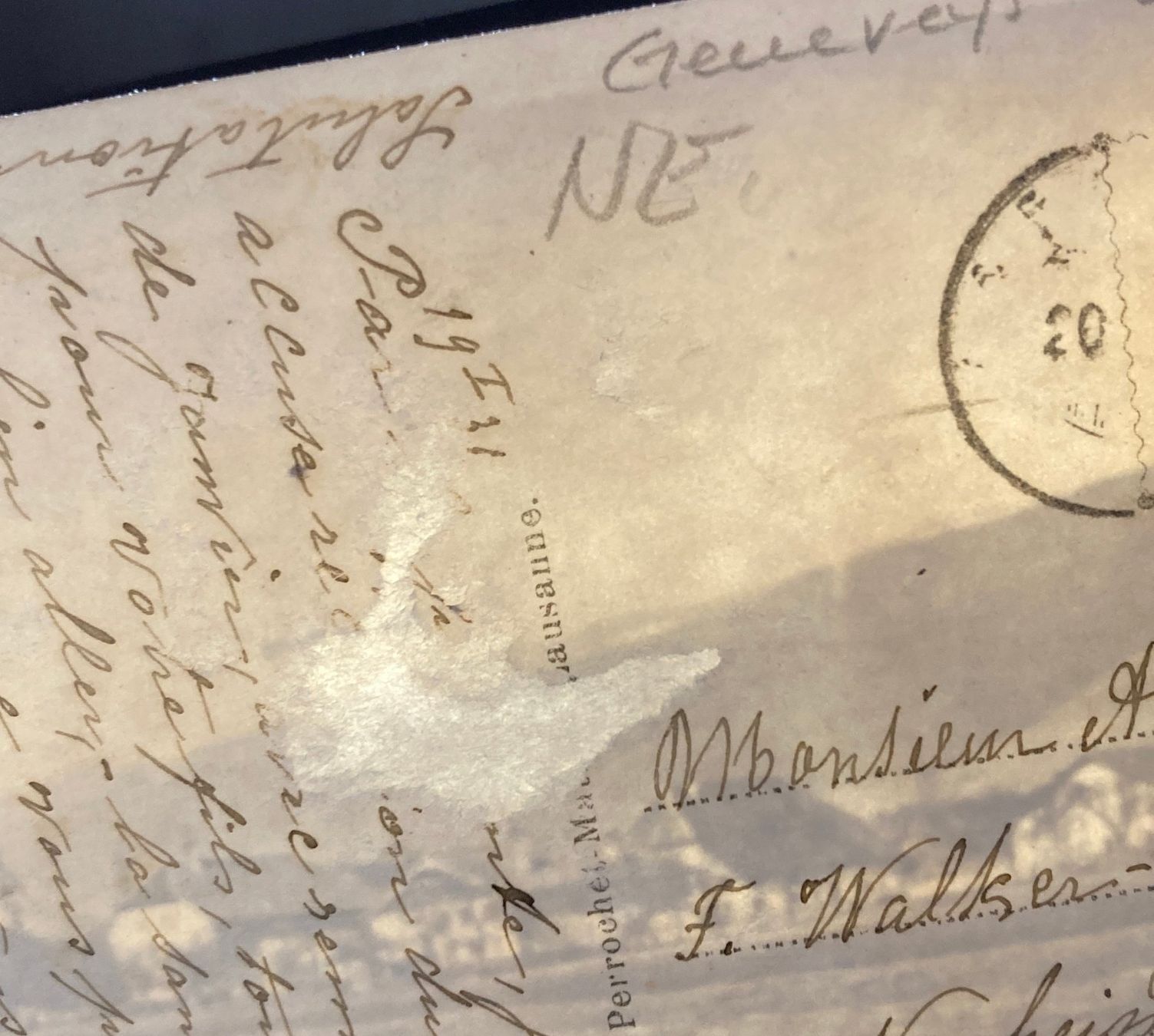 Ansichtskarten: Coffrane, vue générale (Mängel / défauts) – Defekt aus Lenzburg von fh1 2