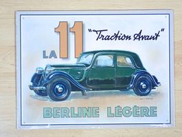 Citroen La 11 Traction Avant Berline Légère - Blechschild