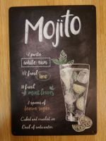 Plaque en métal vintage Mojito
