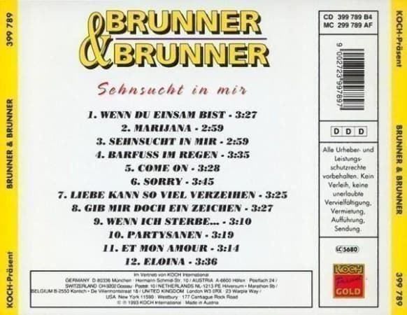 CD: Brunner & Brunner - Sehnsucht in mir – Nuovo (secondo la descrizione) da Horn venduto da Wings0 1
