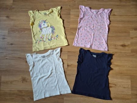 4er Set Mädchen T-Shirt Gr. 116 (116/122)