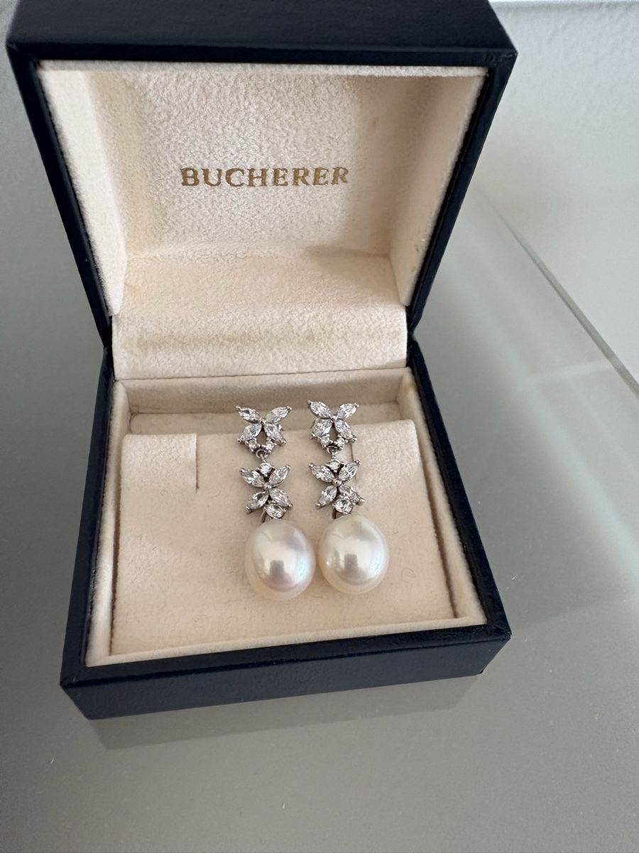 Boucles d'oreille: Ohrhänger mit Perle und Zirkonia – Neuf (Voir description) à Härkingen par sus_y7s8 2