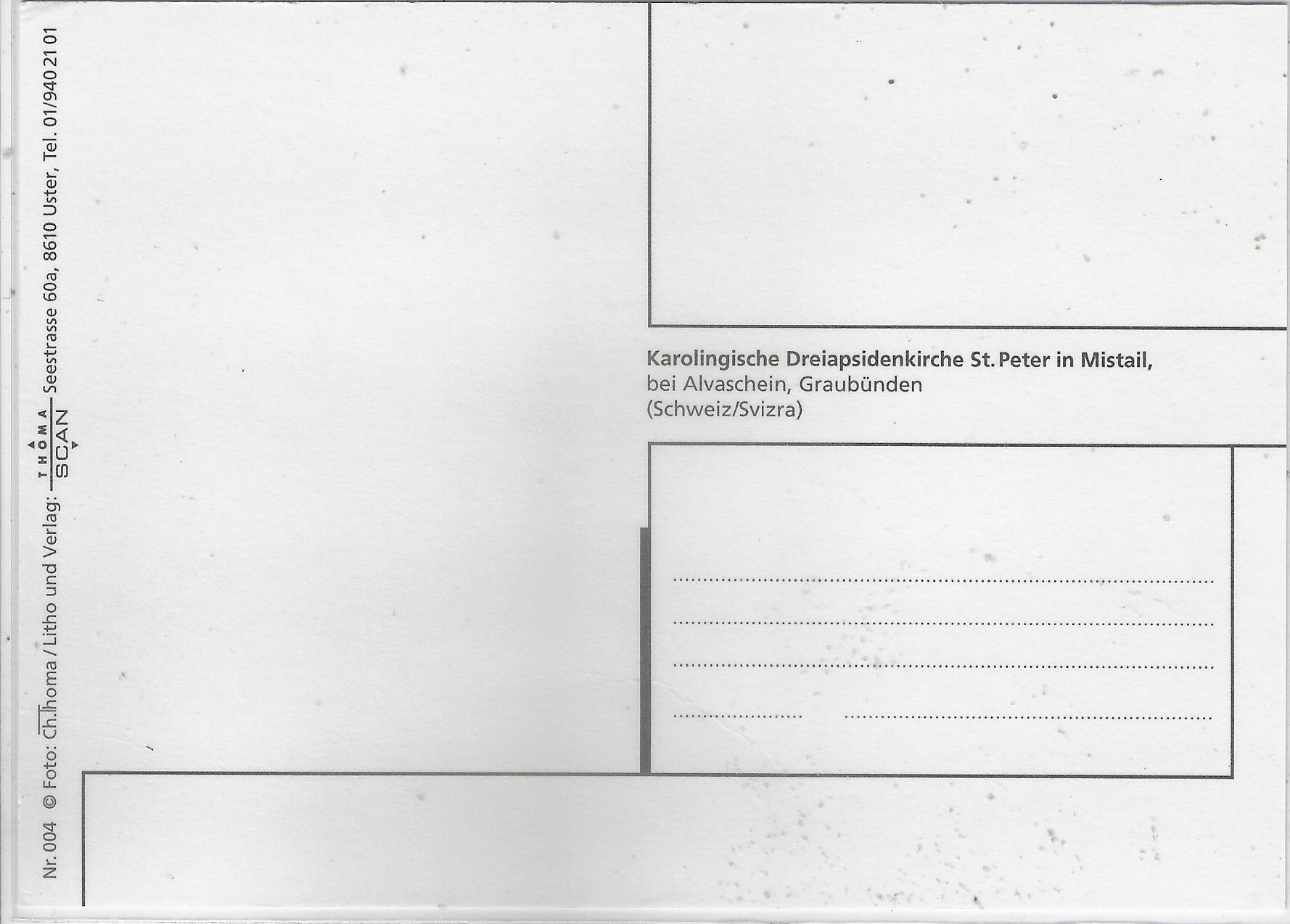 Cartoline postali: karolingische Dreiapsidenkirche St. Peter in Mistail – Usato da Ettingen venduto da Kartenplanet 1