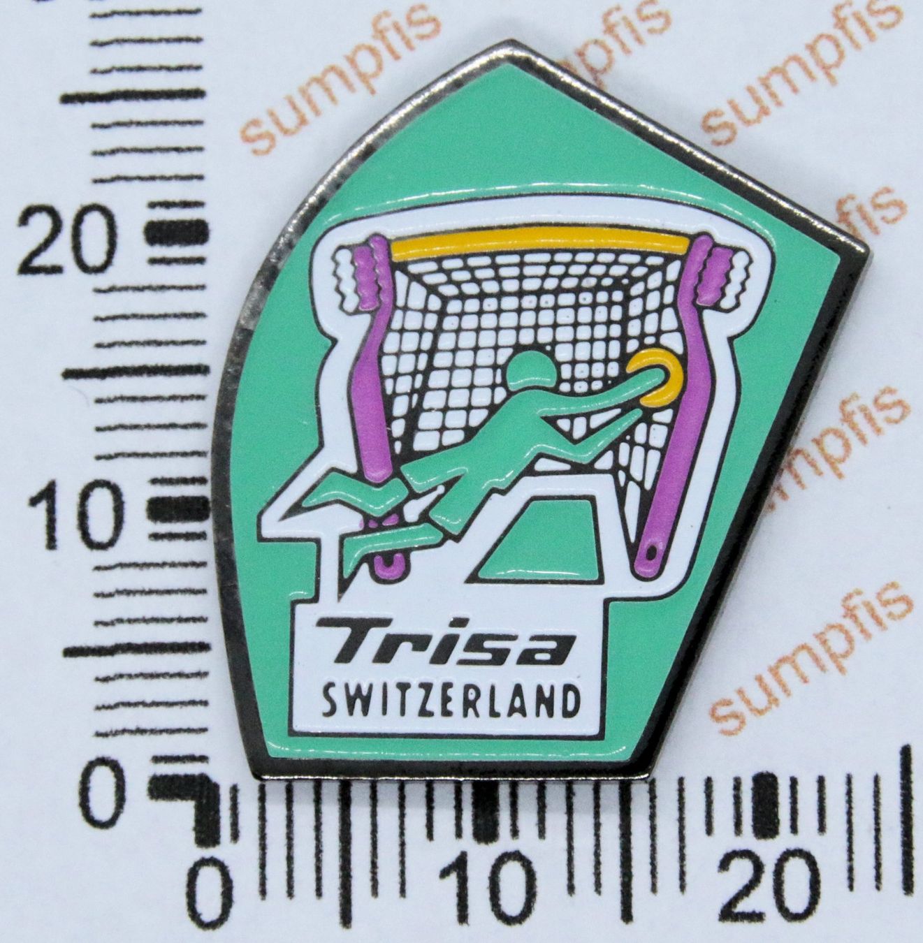 Plaketten & Abzeichen: Pin Trisa Switzerland, Goalie – Gebraucht aus Winterthur von sumpfis