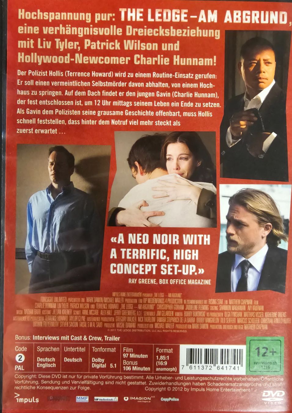 Alle DVDs: The Ledge - Am Abgrund – Gebraucht aus Wahlen b. Laufen von Cg10 1