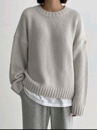 NEU Oversize Damen Pullover - S - hellgrau