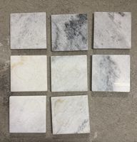 Set von 8 Untersetzern aus weissem Marmor quadratisch