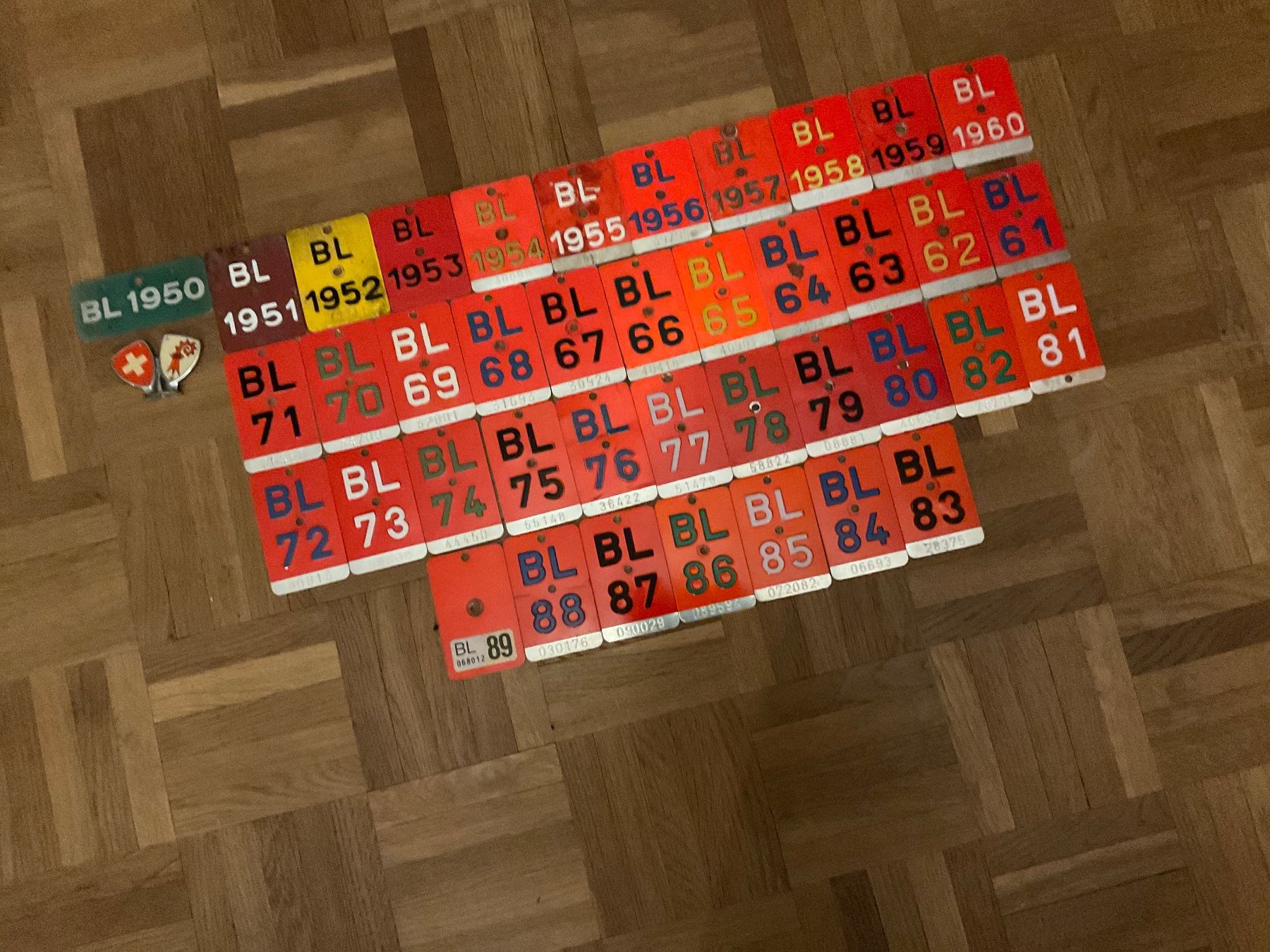 Schilder: BL Nummernschilder Sammlung 1950-1989 – Gebraucht aus Rüti ZH von hondasepp 1