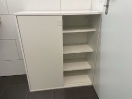 Schuhschrank weiss Schiebetüren mit Regalen