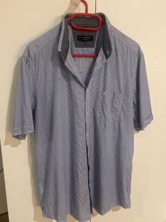 Herren Kurzarmhemd blau mit Muster von Casa Moda Gr. XL
