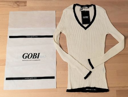 GOBI Cashmere & Seide Pullover Damen Weiss – Gr. S – Neu