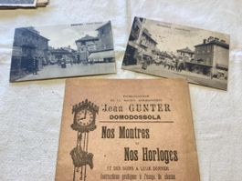Domodossola horlogerie 16 pages1909 + 2 cartes 1906 et 1912