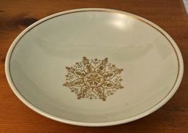 Schale rund Langenthal Porzellan Seladon 50iger Dekor Gold
