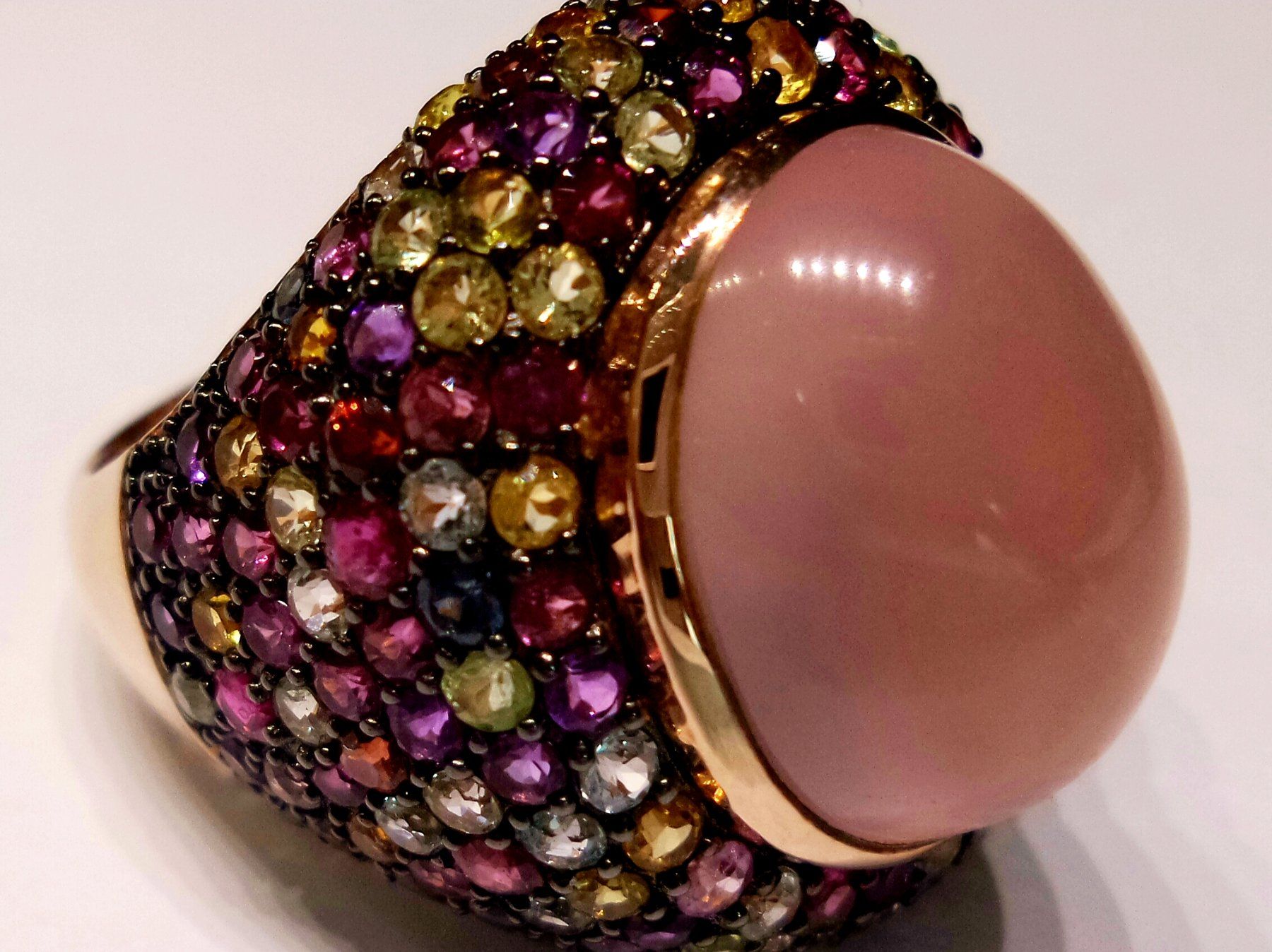 Anelli: Bunter Ring mit Rosenquarz – Nuovo (secondo la descrizione) da Zürich venduto da Bieter04 1