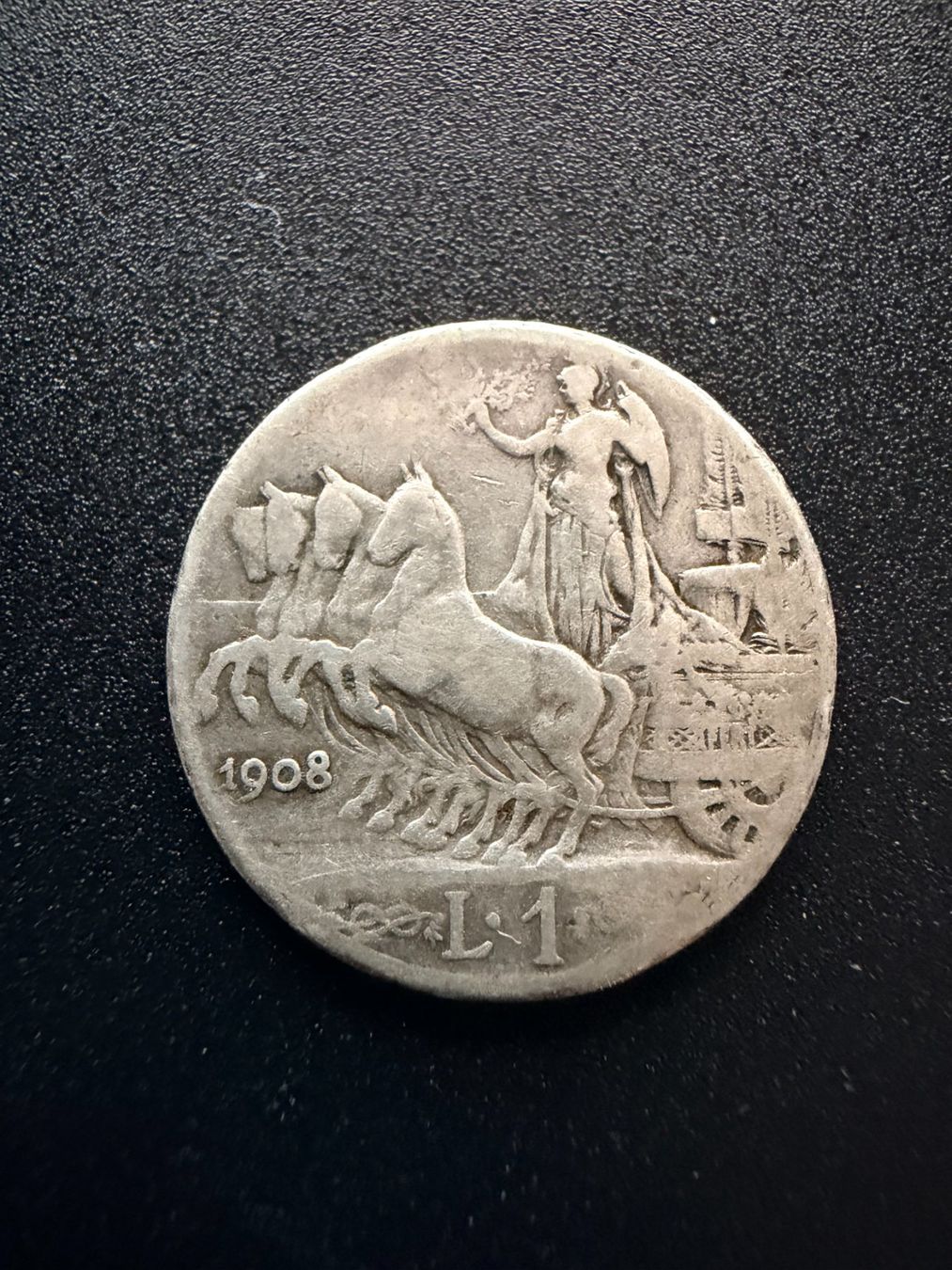 Tutti le monete: 1 Lire 1908 Vittorio Emanuelle - Silber 835/1000 – Usato da Gams venduto da Rhi-Taler
