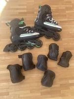 Inline Skatingschuhe inkl Schoner, verstellbar 33-36
