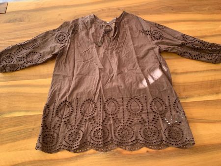 LIEBLINGSSTÜCK schöne Tunikabluse Lochmuster braun Gr. 40