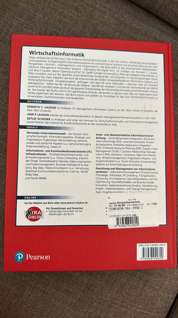 Libri: Wirtschaftsinformatik Buch – Usato da Nottwil venduto da oO0_Erwin_0Oo 1