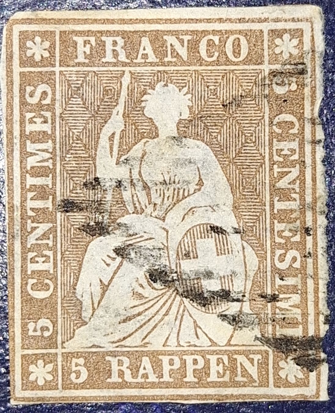 Tous les timbres: Strubel 22A3.a mit Befund Kat. 200.- – D'occasion à Balgach par SIMEON27