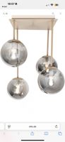 Moderne Lampe, neuwertig, mit 4 Glas-Kugeln