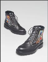 Louis Vuitton Oberkampf Leather Patchwork Ankle Boots Black