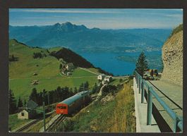 Vitznau Rigi Bahn oberhalb Rigi Staffel Blick auf Pilatus