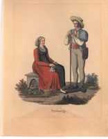 Fribourg Tracht Altkol. Aquatinta 1824