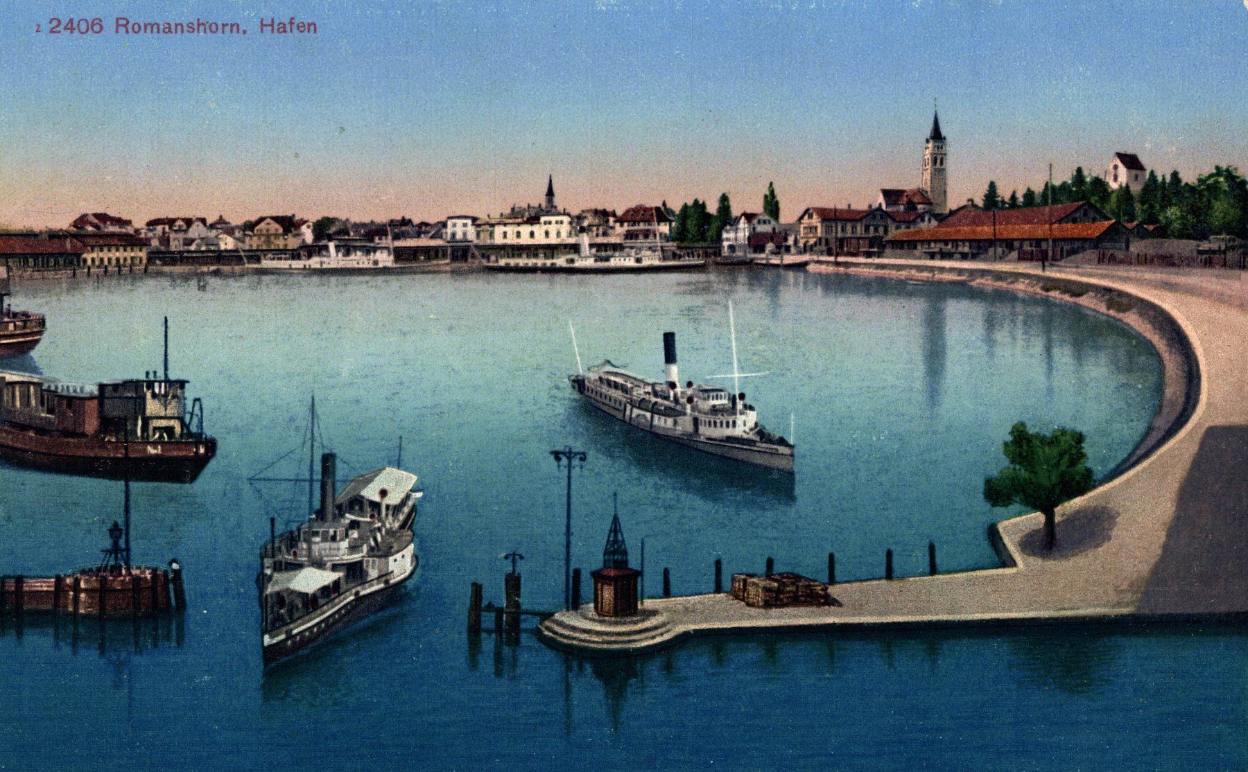 Ansichtskarten: Romanshorn Hafen. Dampfschiffe – Gebraucht aus Bronschhofen von Astore