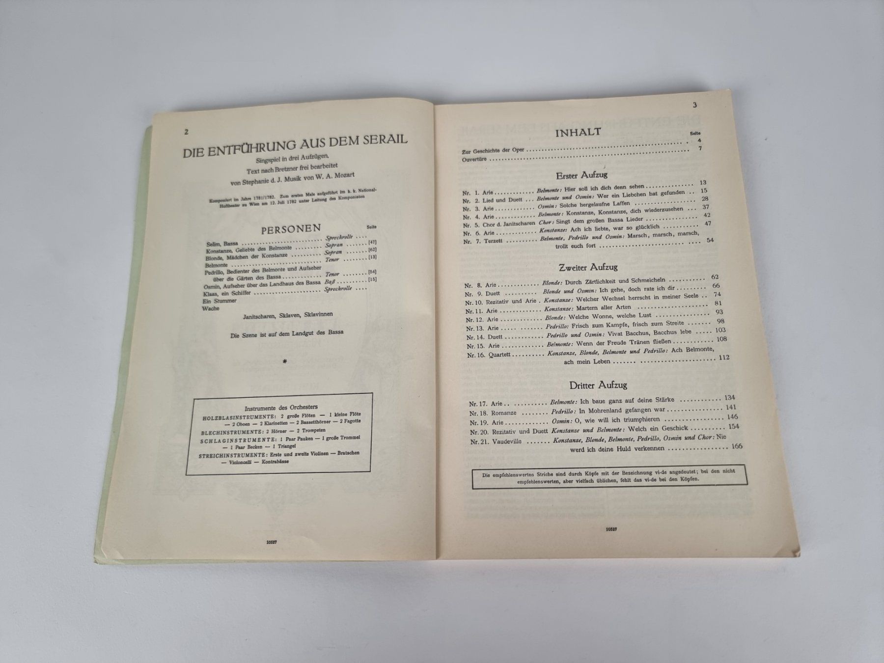 Livres: Notenbuch " Entführung Mozart" – D'occasion à Urtenen-Schönbühl par Restwert_Schoenbuehl 1