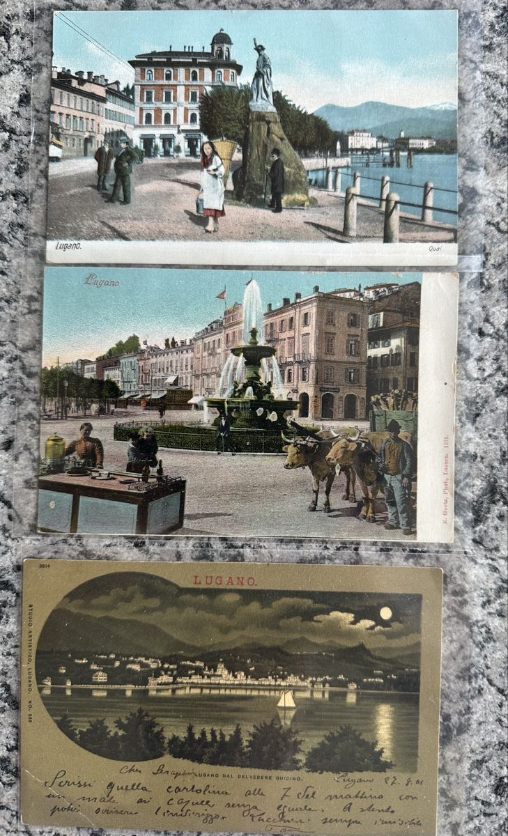 Ansichtskarten: 3 Litos Lugano – Gebraucht aus Wettingen von Phibras
