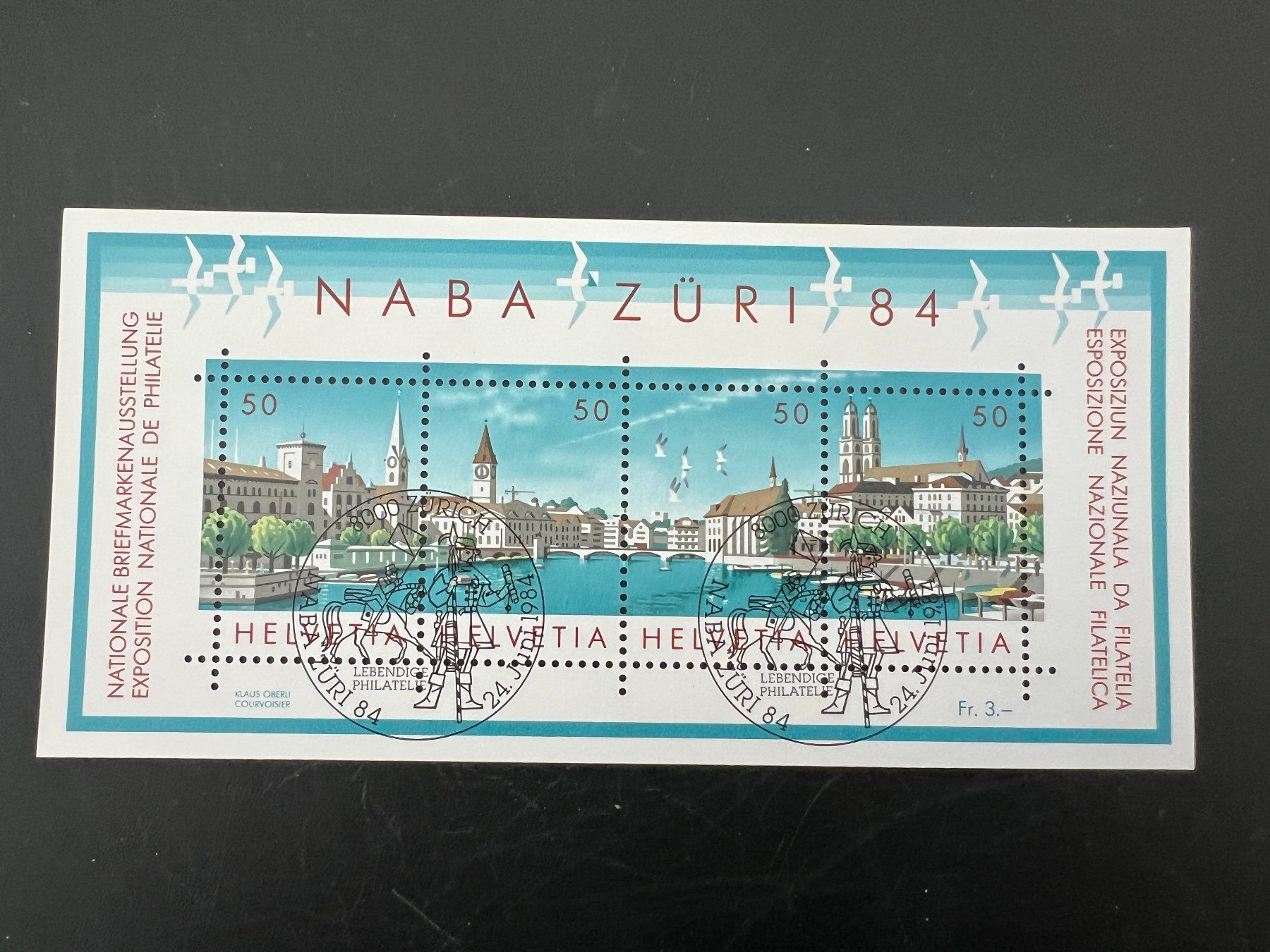 Tutti i francobolli: CH 1984  Block FDC NABA (5698) – Usato da Hinwil venduto da Sidi4