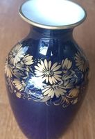 Hutschenreuther Vase Porzellan Blau Gold neuwertig