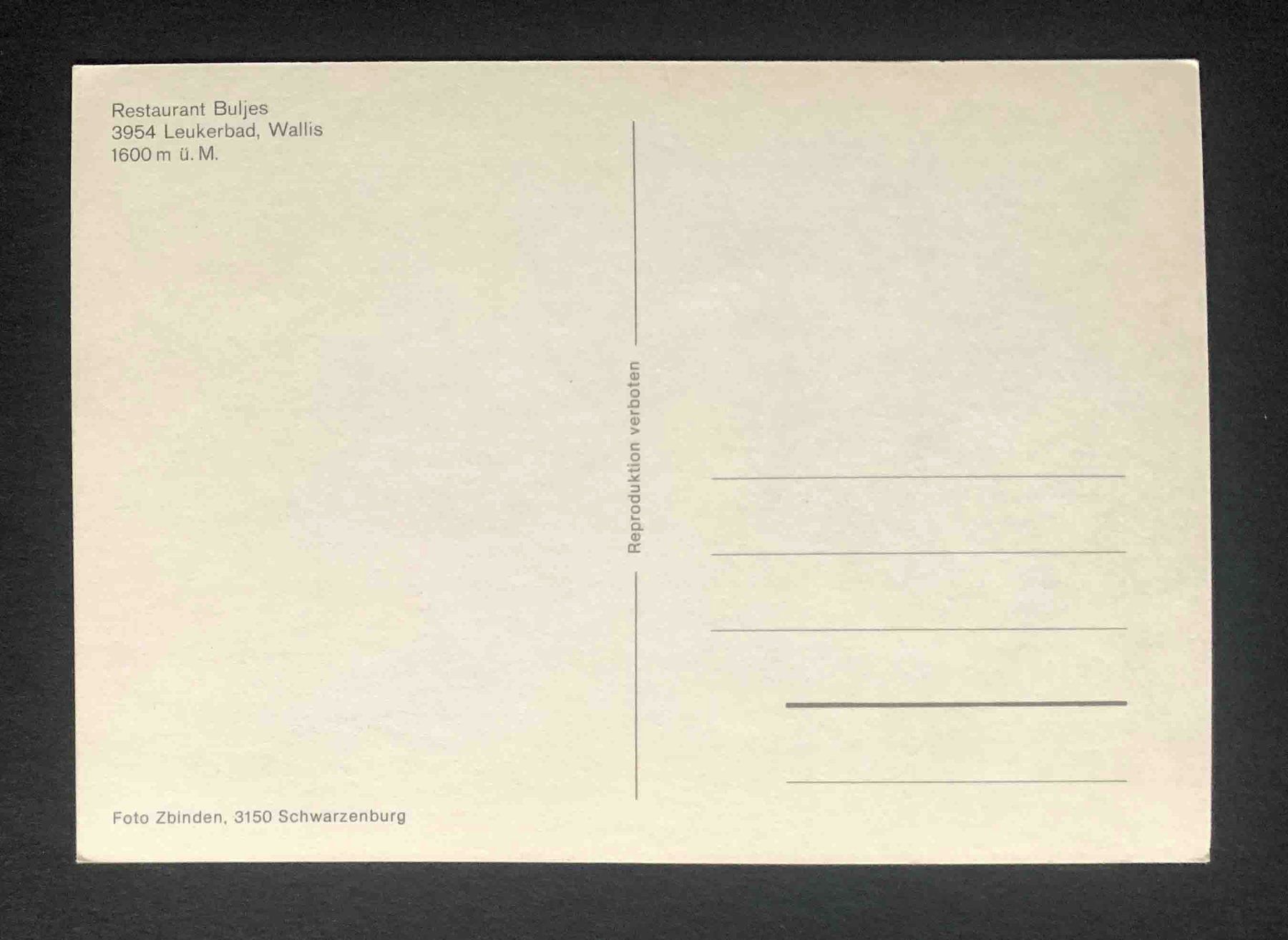Cartes postales: AK Leukerbad Restaurant Buljes – D'occasion à Goldau par artelier1 1