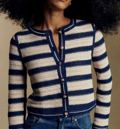 Sezane gilet Onais marine et écru S