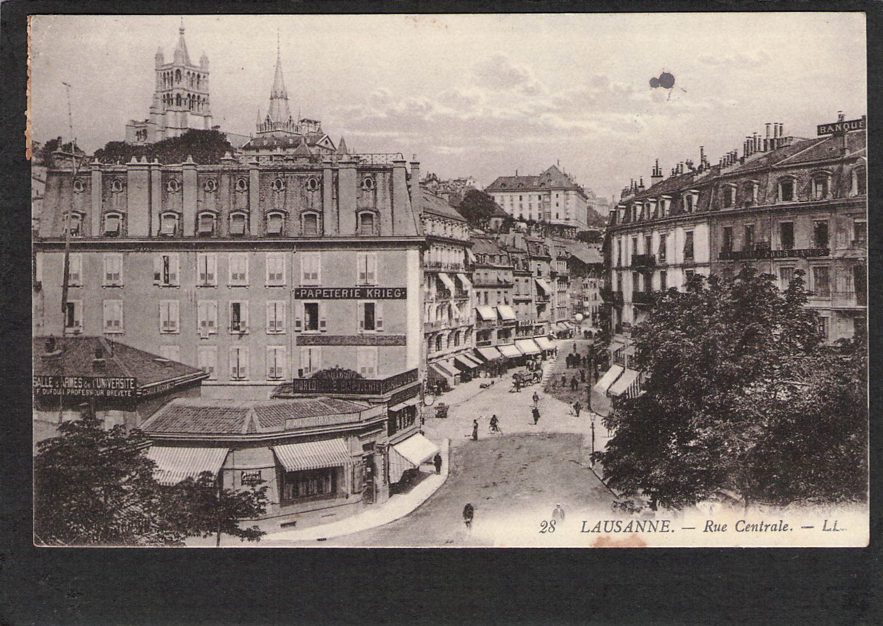 Cartoline postali: CP× VD Lausanne Rue Centrale , 1915 – Usato da Reichenburg venduto da Pipo-67
