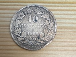 Antike Münze 10 Centimes Luxembourg, 1855