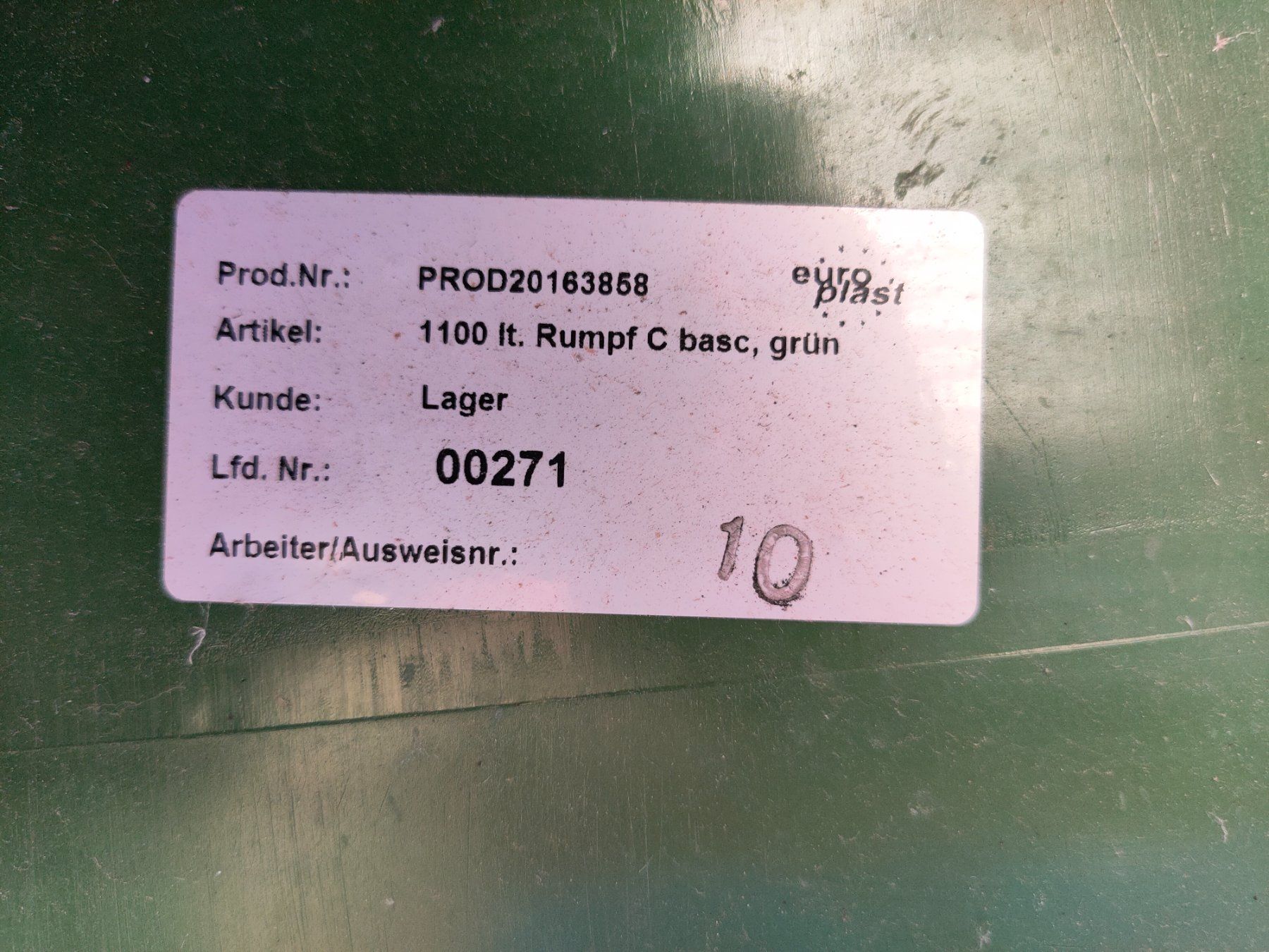 Altro per Ufficio & Commercio: Müllcontainer mit Schiebedeckel, 1100 l, grün TOP 500.-- – Usato da Walenstadt venduto da mar_5cwy 2