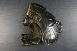 Maya/Azteken Skulptur aus Goldobsidian