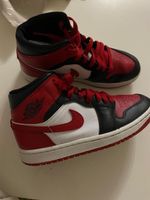 Air Jordan 1 Mid Sneakers - Red, Black, White, Size EU 36