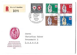 1957 Pro Patria FDC R-Satzbrief mit Ausgabetag-Sonderstempel