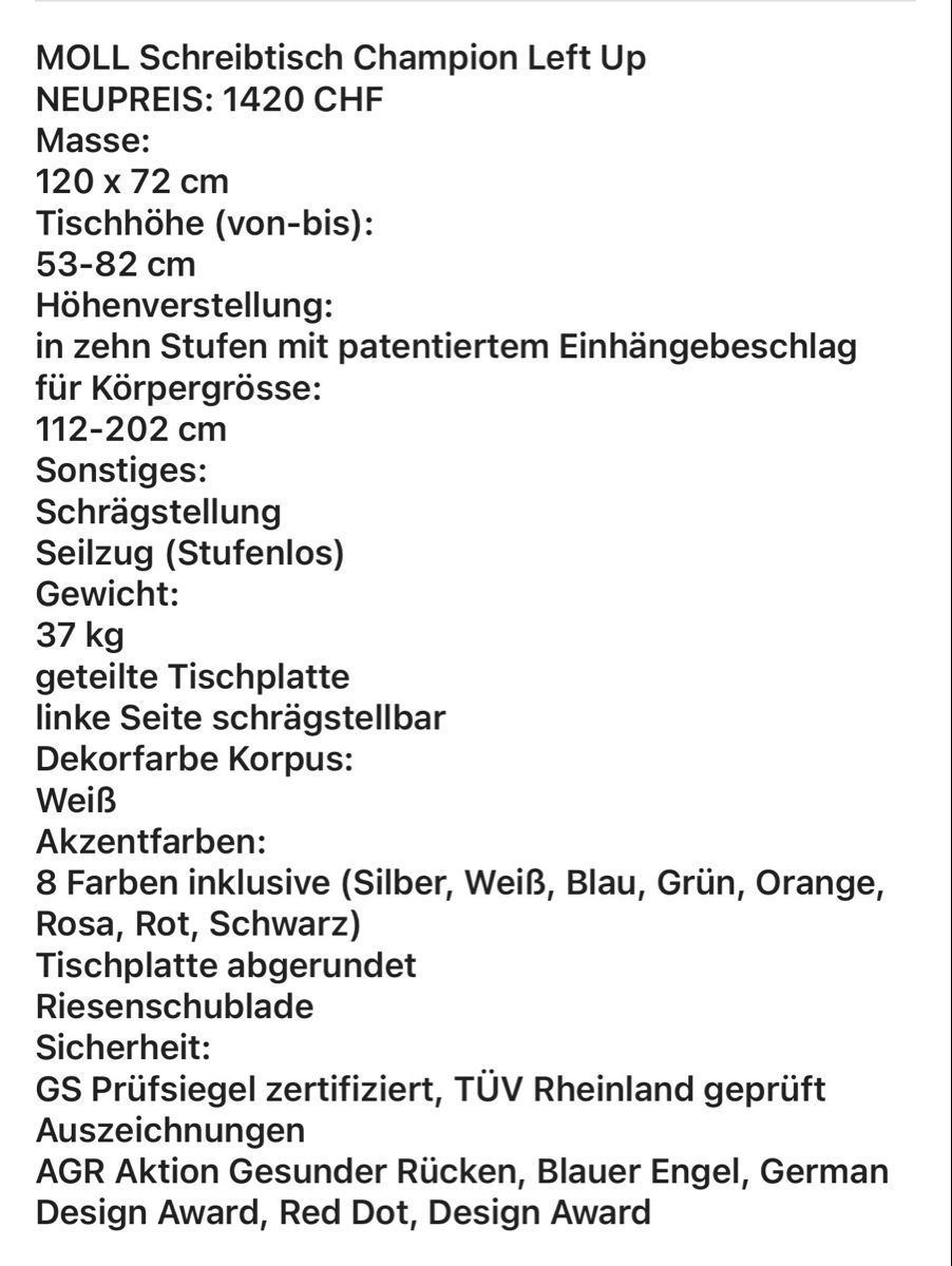 Moll Schreibtische: Kinder-Jugendschreibtisch Moll – Gebraucht aus Schlosswil von Housewife0 4