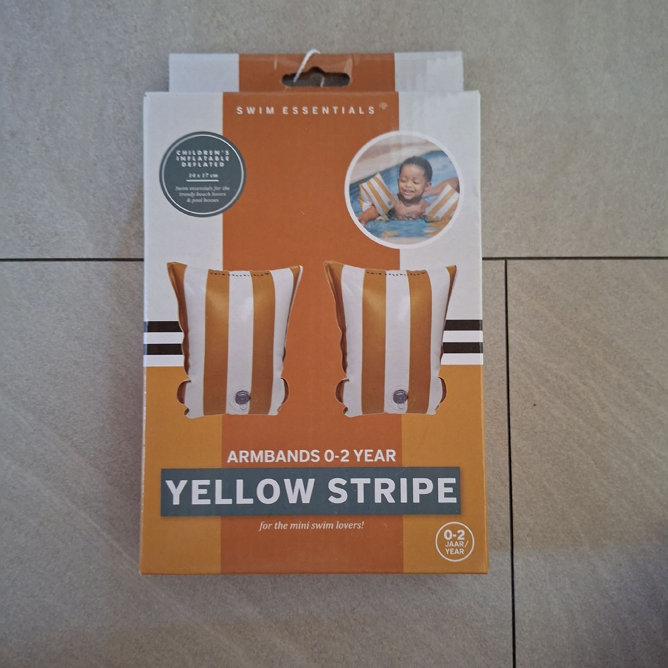 Schwimmringe: Braccioli Swim Essentials 0-2 anni righe giallo – Neu und originalverpackt aus Gordola von che_5bt2