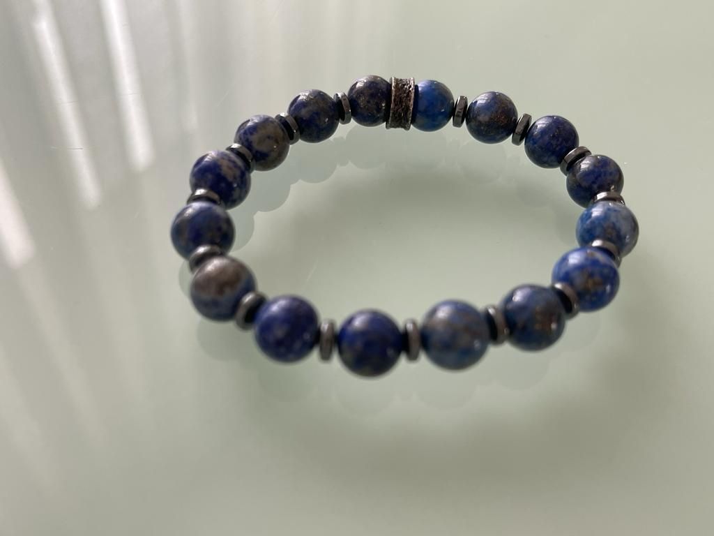 Bracciali & Braccialetti: Lapislazuli Armband mit hematit – Nuovo (secondo la descrizione) da Wittenbach venduto da Heissenberg81
