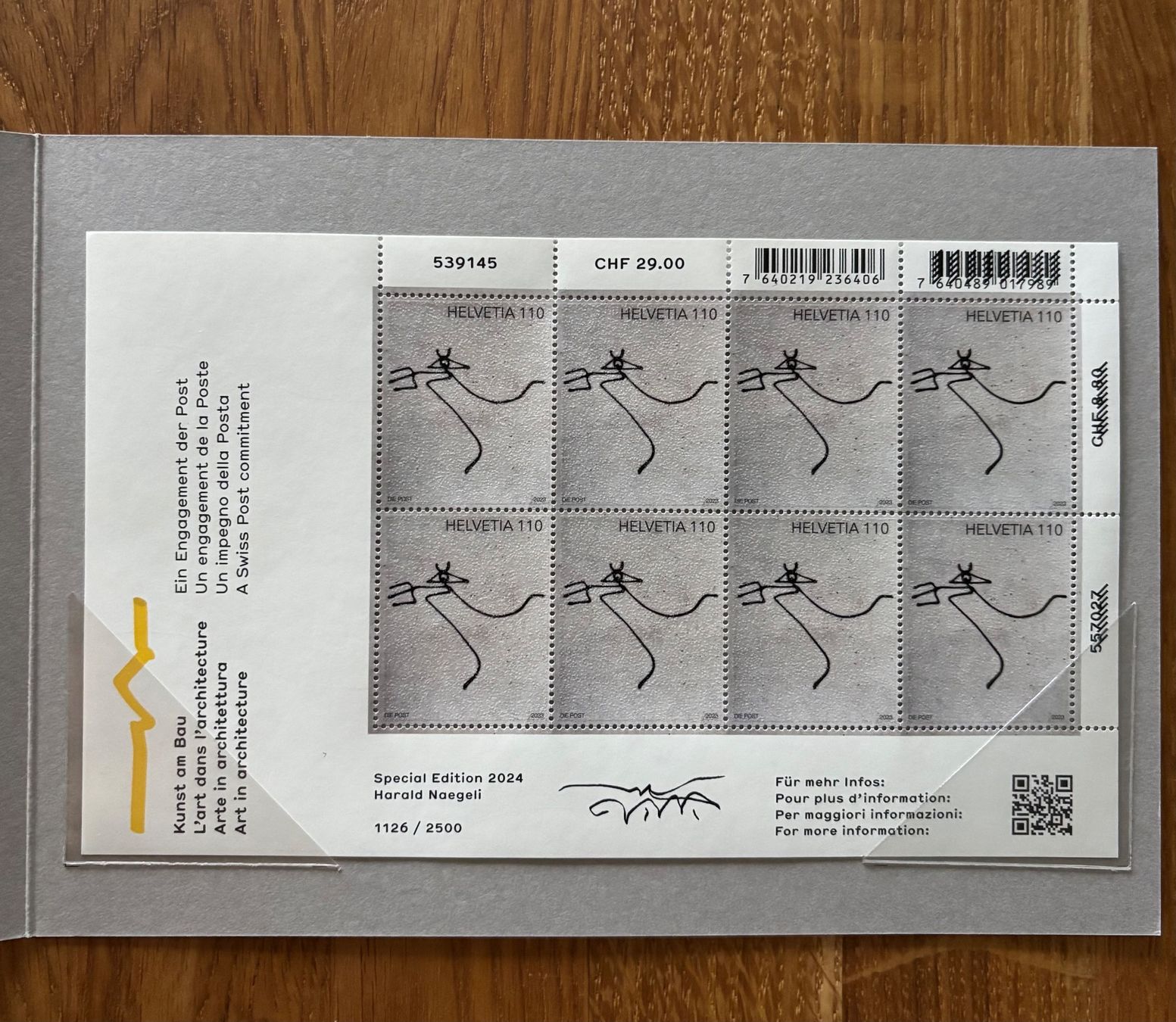 Alle Briefmarken: Harald Naegeli 2024 Special Edition Kleinbogen, Postfrisch – Neu und originalverpackt aus Schönenwerd von inf_cq7x