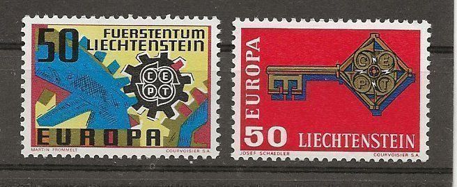 Tutti i francobolli: Europa Liechtenstein 1967 68 ** – Nuovo (secondo la descrizione) da Sion venduto da PierreP01