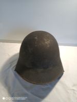 Helm alt mit Leder Innenfutter Stahlhelm Militär 